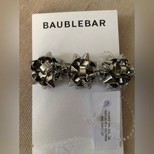 BaubleBar Silver Bow hair clip